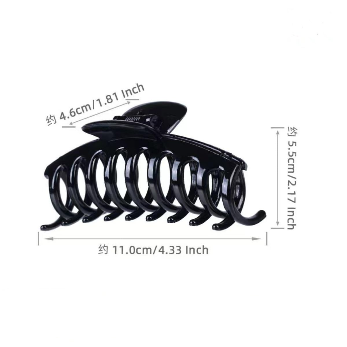 Duże spinki do włosów, 3 sztuki dużych spinek do włosów, plastikowe spinki do włosów, damskie antypoślizgowe spinki do włosów, 11 cm, duże spinki do włosów, klipsy do pazurów do włosów, dla kobiet i