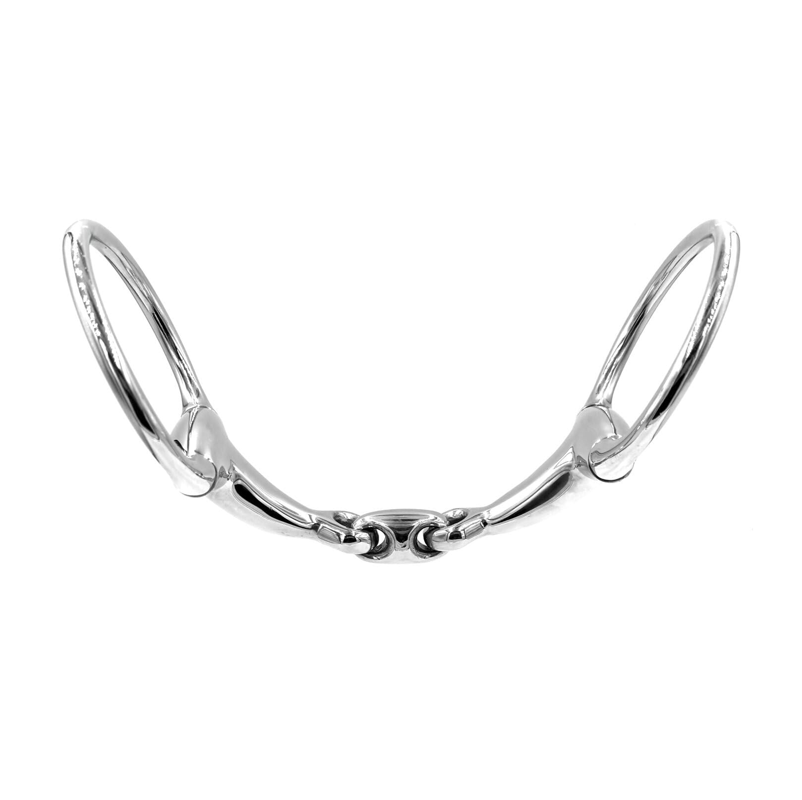 Equine Smile ES0085 ErgoBit Olive Head Bit Double Broken Stainless Steel Ring Diameter 70 mm Bit Thickness 16 mm (14.5 cm)