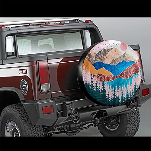 Landschap Print (29) Reserveband Cover Wiel Beschermers Waterbestendig Universele Reservewiel Band Cover Fit voor Jeep… - Image 3