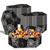 FRIDAY NIGHT 24 Pieces Halloween Paper Food Tray,Disposable Coffin Bowl Food Holder Serving Trays for Treat Candy Snack