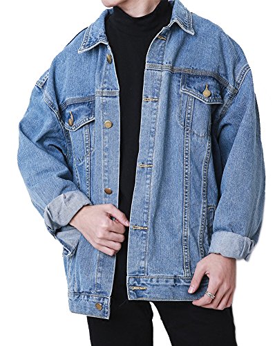 Hotmiss Men's Denim Jacket Casual Button Down Trucker Jacket Jean Coat2