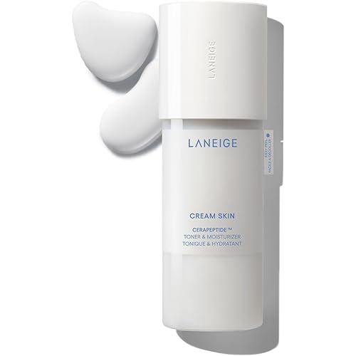 LANEIGE Cream Skin Toner & Moisturizer: Lightweight Refillable Korean Milky Toner with Ceramide & Peptide for Hydration, Firming, & Barrier Support