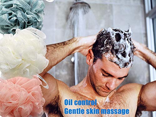 Amazerbst loofah,Loofah Sponge for Women and Men, Shower Loofah Set of 3 - Thumbnail 6