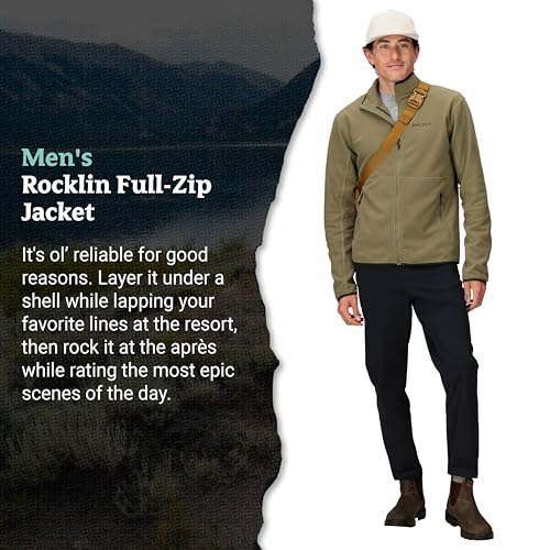Image of MARMOT Men's Rocklin Full-Zip Jacket - Classic, Warm, Lightweight 100-Weight Fleece Layer