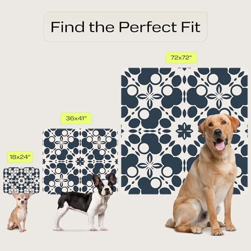 Image of Washable Pee Pads for Dogs 2-pack (36x41) - Waterproof Reusable Puppy Pads No-slip Surface - Stylish Dog Potty Training Pads Protect Against Leakage Small Medium Large Dogs, Oriental