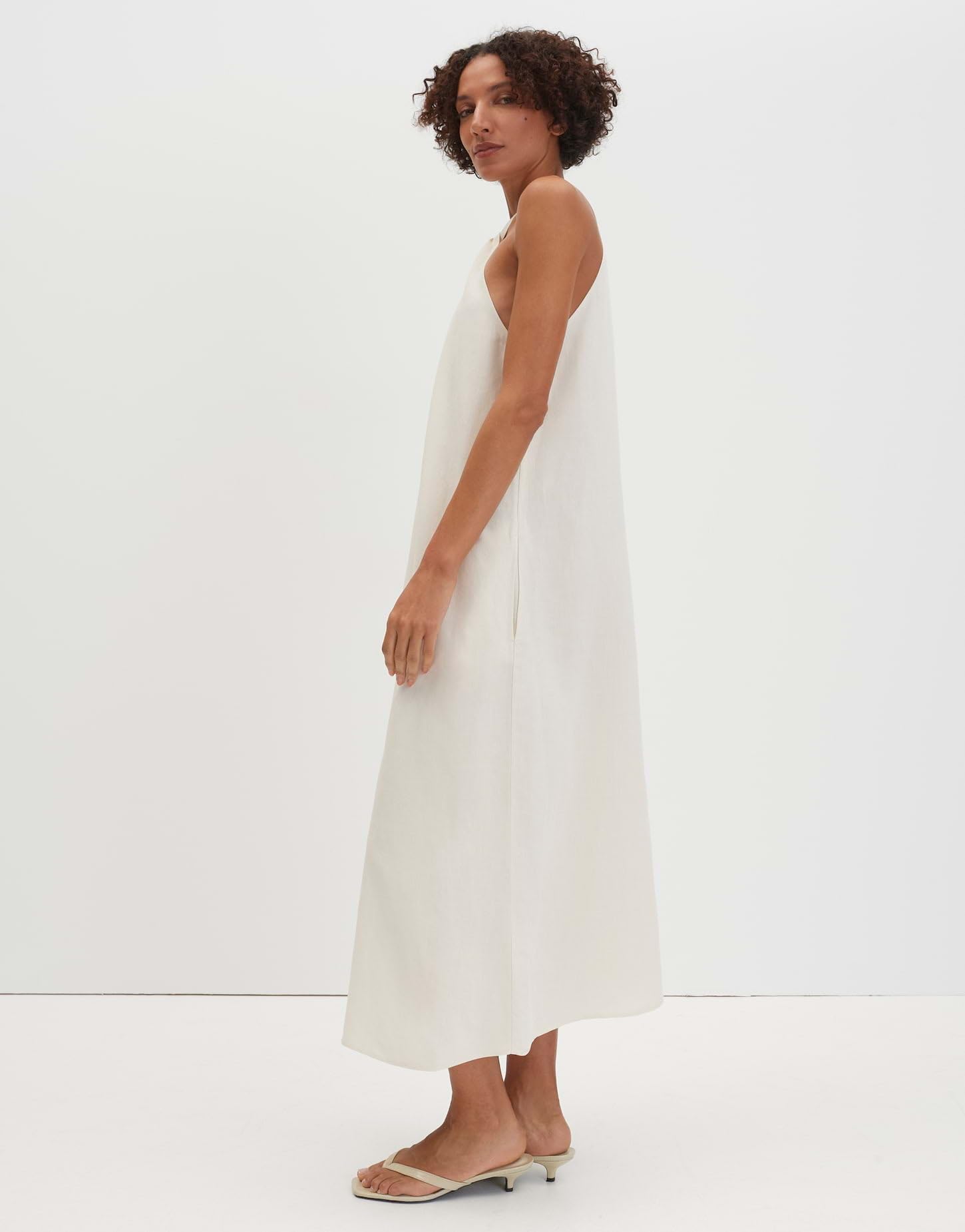 someday Damen Maxikleid | Neckholderkleid aus nachhaltigem Viskose Leinen Mix