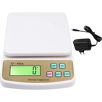 Hari Enterprise Electronic Kitchen Digital Weighing Scale with Tare Function with Adaptor (10 Kg-SF 400A) - White