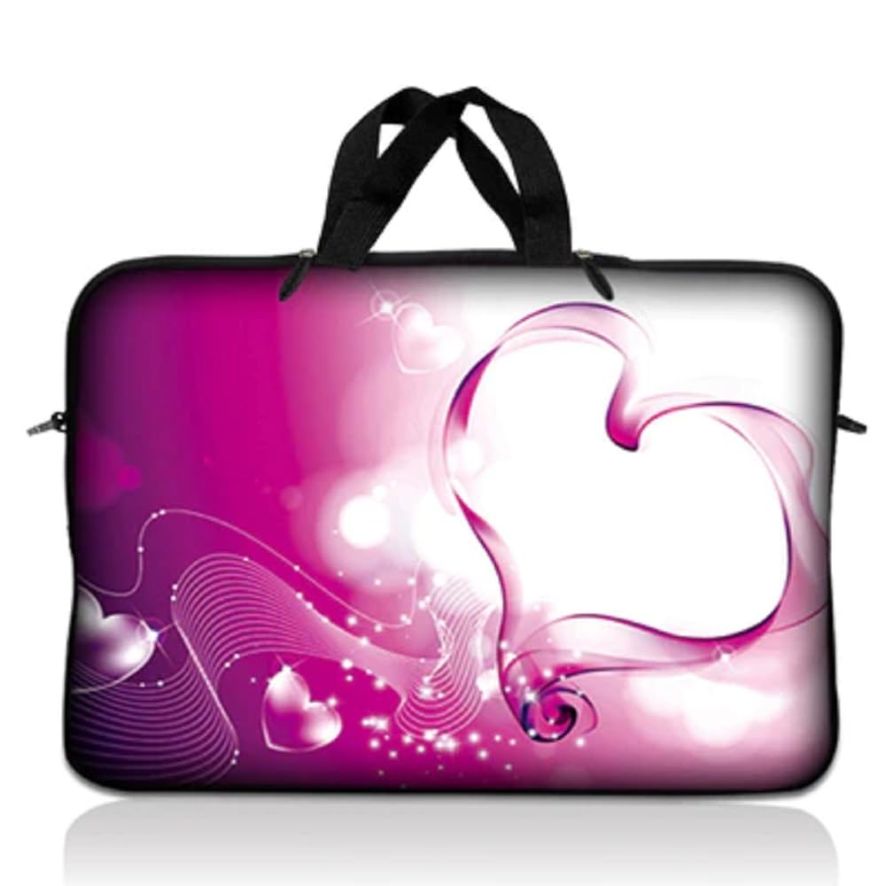 LSS 12.3 inch Laptop Sleeve Bag Carrying Case Pouch with Handle for 11" 11.6" 12" Acer, Asus, Dell, Hp, Sony, Toshiba, Pink Plumeria Flower — view 85