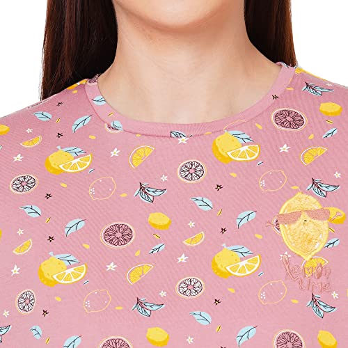 Image of Sweet Dreams Women Printed Round Neck Short Sleeve Cotton Rich Capri Set