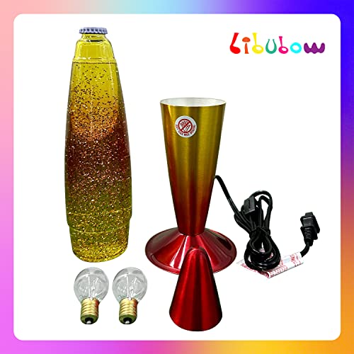 Image of 16 Inch Rainbow Glitter Lamp with 2 Bulbs, Sunset Lamp Sunrise Lamp, Night Light Mood Lighting for Adults, Home Room Office Decor, Great Present for Women Kids Birthday Anniversary,Yellow Orange Red