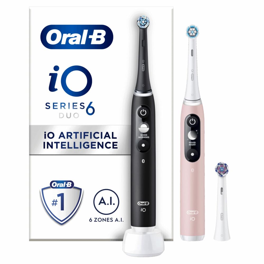Oral-B iO Elektrische Zahnbürsten – 2er-Set in Schwarz und Rosa