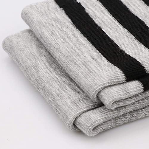 Image of DRESHOW 6 Pairs High Thigh Socks Striped Over Knee Thin Tights Long Stocking for Women Leg Warmer