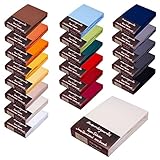 Avantgarde Topper Spannbettlaken/Spannbetttuch f. Boxspringbett - Topper - 180x200-200x220-100% Mako-Jersey-Baumwolle - Laken 165 g/m² (02 - Natur)