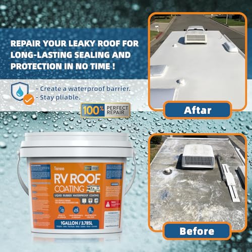 Tenee TENEE-RV ROOF SEALANT Liquid Rubber Rv Roof Coating White, Camper Rv Roof Sealant thumb #5