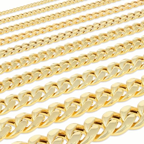 Nuragold 10K Real Yellow Gold Miami Cuban Link Chain Bracelet 7