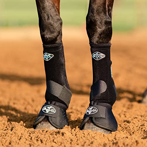 Image of Professional's Choice 2XCOOL Sports Medicine Horse Boots | Protective & Breathable Design for Ultimate Comfort, Durability & Cooling in Active Horses | 2 Pack Large Black