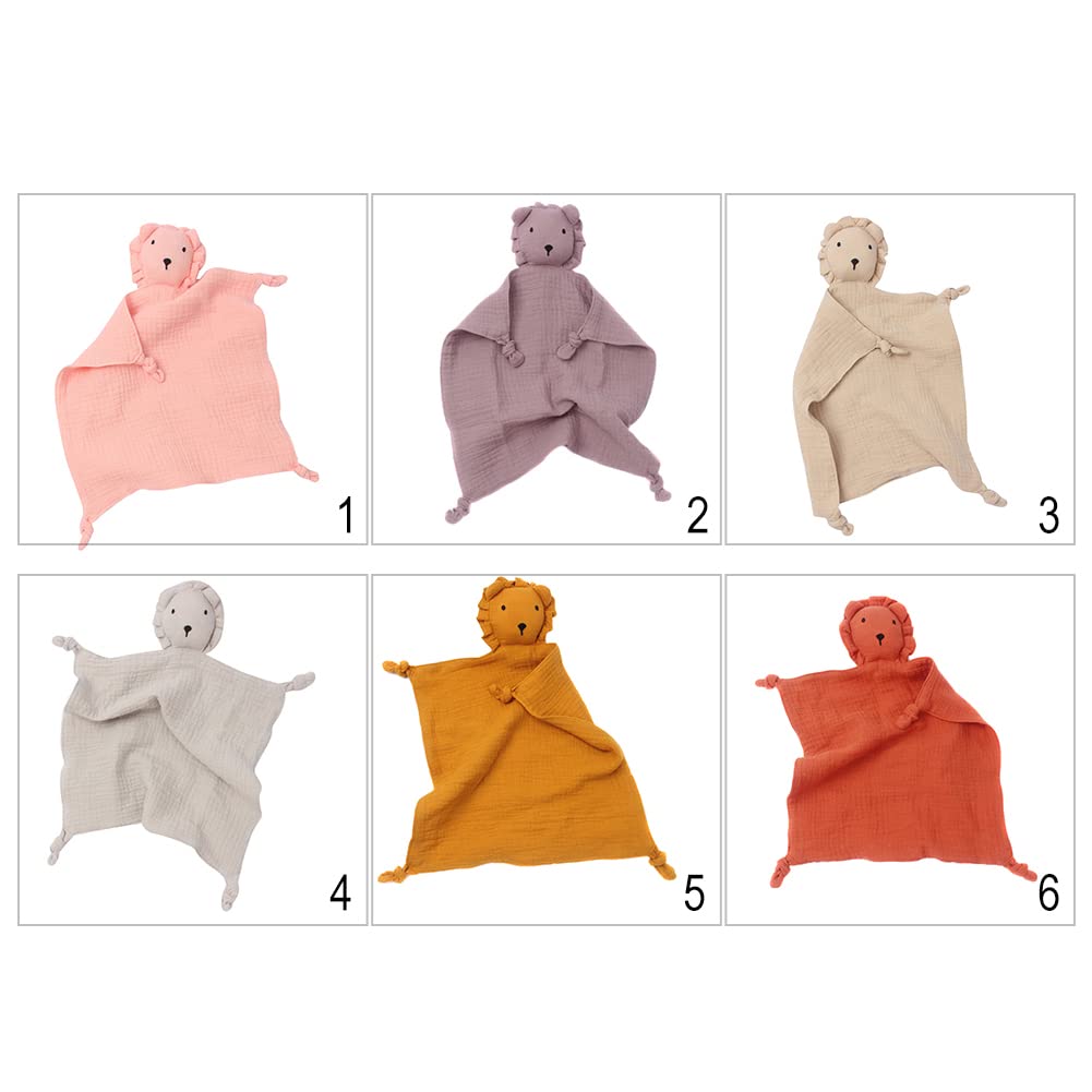 Newborn Sleeping Towel Blanket Soft Breathable Baby Toy Comfort Cute Animal Sensory Gauze Handkerchief Capable Pacify for Bib Soothing Towel Teething Toy - Yellow