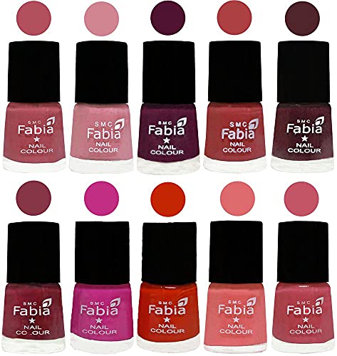 Image of ALL IN ONE (PACK OF 10), Long Lasting Glossy Nail Polish, 6 ml Each, All Vibrant Colours,02178
