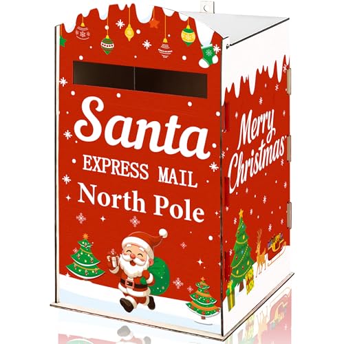 Mailbox Christmas Decorations Wooden Letters to Santa North Pole Mail
