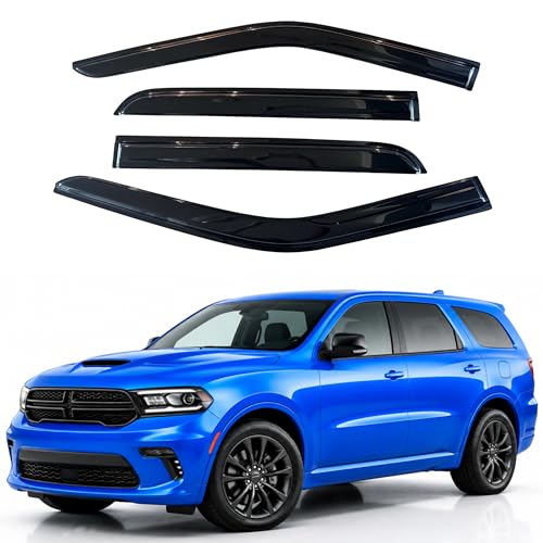 Image of IG Window Visors Fit for 2011-2026 Dodge Durango, Out-Channel Rain Guards Vent Wind Deflectors 4PC, Car Accessories for 11-26 Durango