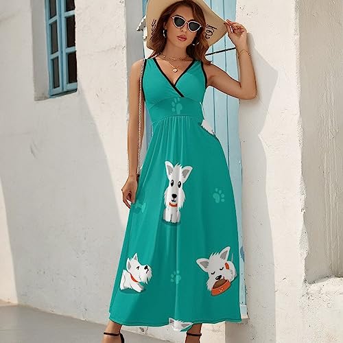 Robe à volants légère motif terrier écossais blanc pour affronter la chaleur avec style - 5