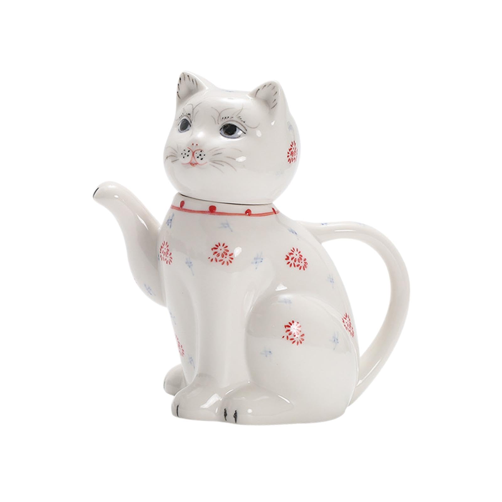 F Fityle Adorable théière en forme de chat, pichet à thé, réutilisable, robuste, en céramique, pour Restaurant, eau froide, café,