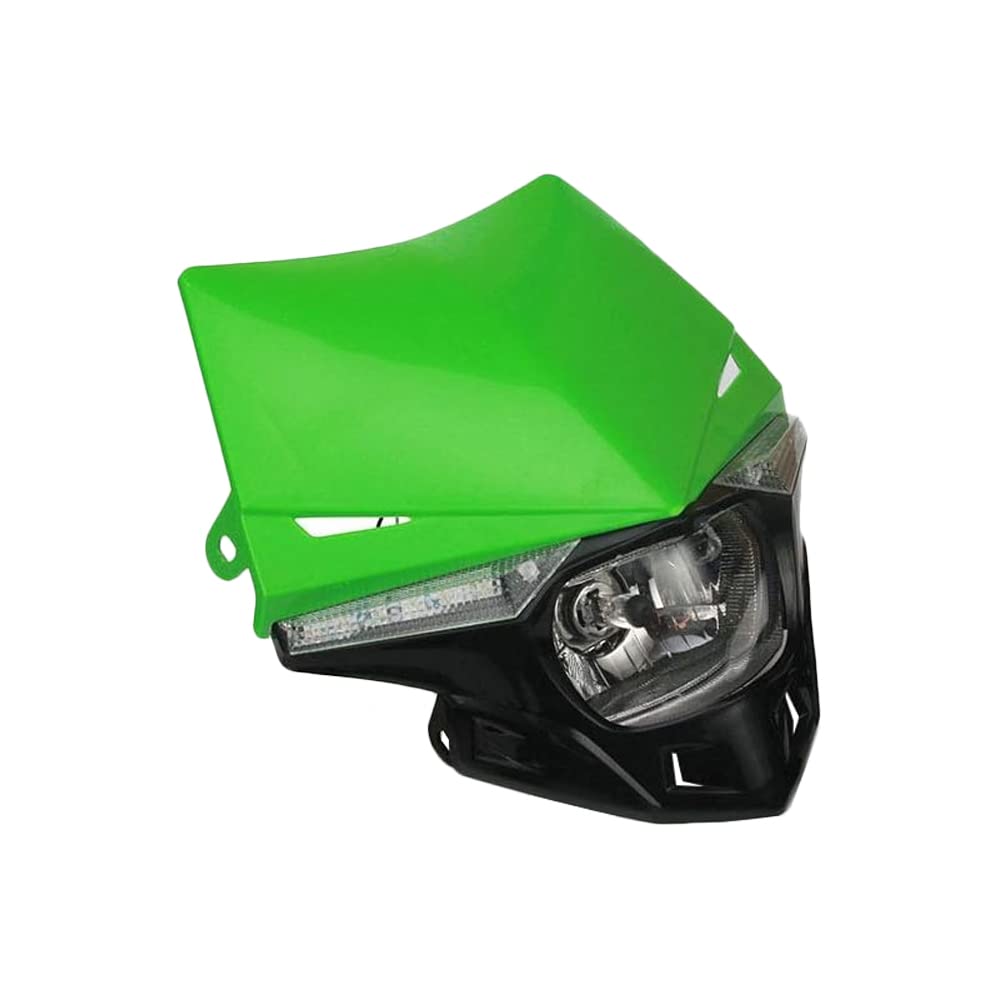 Mascherina per carenatura, luce di marcia diurna, faro anteriore per moto MASO (rosso), indicatore di direzione a LED, lampadina H4 UniVe-rs&al, adatta per motocross KX KXF CR CRF