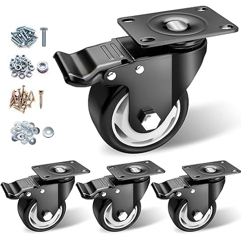 Caster Wheels - 3 Inch Casters Set of 4 Heavy Duty Cover