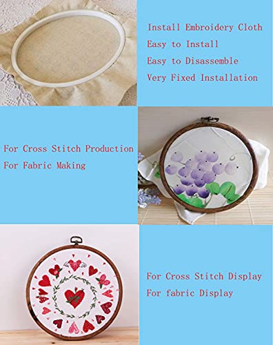 Semetall Embroidery Hoop 4 Pcs 5.5 Inch Embroidery Ring Rubber Embroidery Frame Imitation Wood Cross Stitch Hoops Vintage Embroidery Hoops For Fabric Embroidery And Hanging(Round) #TOP3