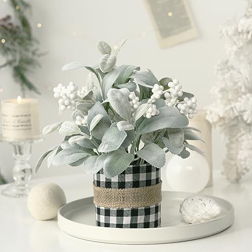 Flocked-Lambs-Ear-Tabletop-Mini-Small-Table-Top-Winter-Christmas-Tree10-Artificial-Little-Potted-for-Christmas-Decor-for-Home-Indoor-Holiday Flocked Lambs Ear Tabletop Mini Small Table Top Winter Christmas Tree10 Artificial Little Potted for Christmas Decor for Home Indoor Holiday