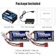 URGENEX 2S Lipo Battery 7.4v 1100mAh RC Lipo Batteries 8.14Wh 35C Li-Po Battery with Deans T Plug Fit for BEZGAR HS181/HM181, HBX 18859E Q903 16890A, XLH 1/16 Scale RC Car 1 USB Charger(1 to 2)
