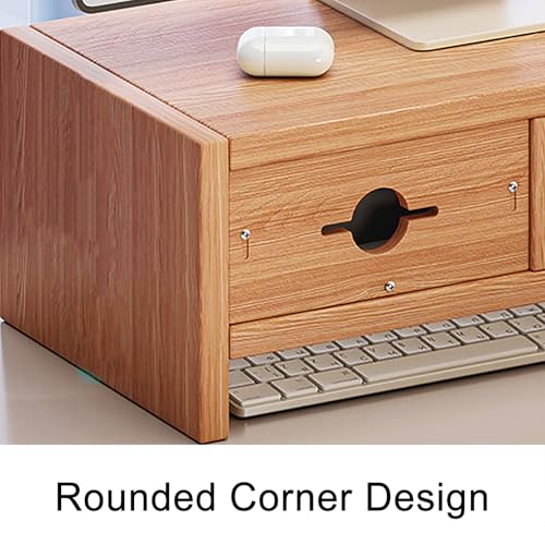 Image of Monitor Riser for Desk with Drawer Storage, Computer Monitor Stand Organizer, Desktop Screen Shelf for Home and Office Workspace(White)