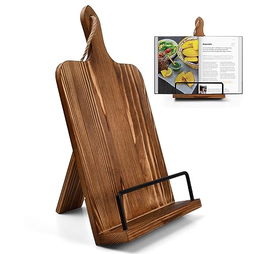 Support de Livre de Cuisine en Bois 22.6x37cm,Support de Recettes Réglable,Porte-Livre de Cuisine Suspendu,Décor de Style Rétro pour Vos Présentoirs de Cuisine,Pratique et Élégant