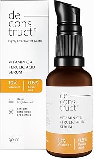 Decon'struct 10% Non-Irritating Vitamin C Face Serum For Glowing Skin|10% Vitamin C + 0.5% Ferulic Acid|Water Based Serum|...