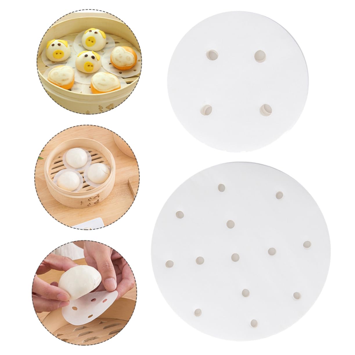 Cabilock Disposable Steamer Pads 200 Sheets Baking Paper Bbq Silicone Oil Paper for Steamers Edible Sheets