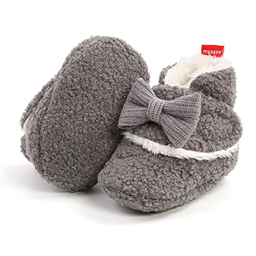 Image of LAFEGEN Baby Booties for Boys Girls with Soft Lining Non Slip Gripper Newborn Infant Slipper Socks Toddler First Walker Crib Shoes 0-18 Months