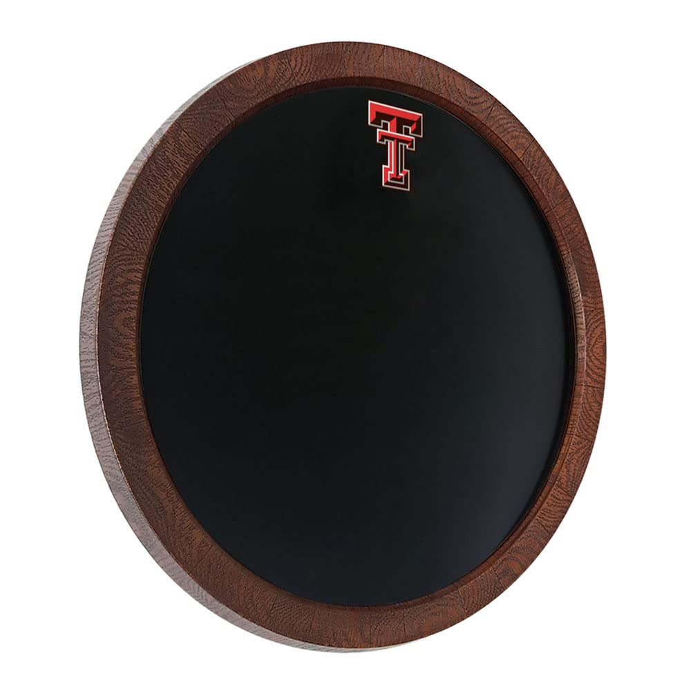 The Fan-Brand NCAA Texas Tech Red Raiders - Chalkboard Faux Barrel Top Sign - Sports Team Bar Sign Décor: Home, Dorm, Garage, Office, Fan Cave