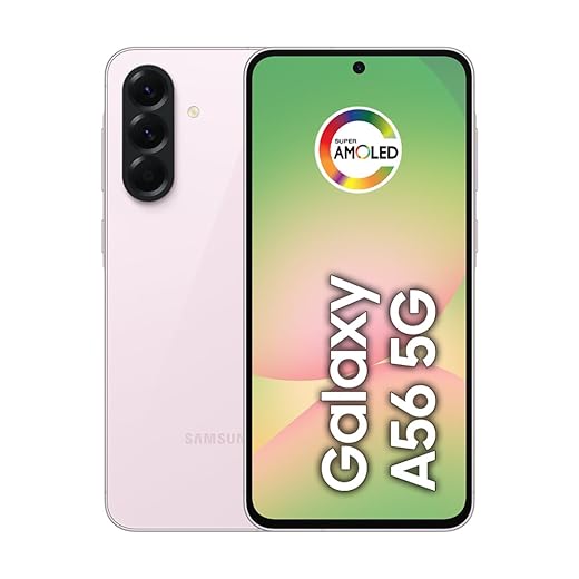 Smartphone Samsung Galaxy A56 5G 128GB, 8GB RAM, Câmera 50MP, IP67, Super AMOLED 6.7", Recursos AI, Rosa