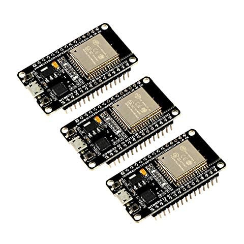 3 pack ESP32 ESP-32S Development Board 2.4 GHz Dual Core WLAN WiFi + Bluetooth 2-In-1 Microcontroller ESP-WROOM-32 Chip CP2102 for Arduino (3PCS) Cover