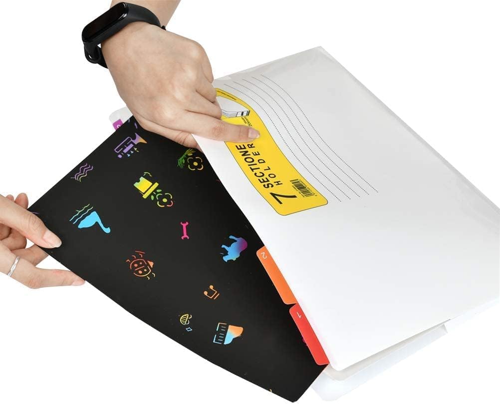 Amazon.co.jp: ファイルフォルダー A4 7ポケット 2冊 クリア