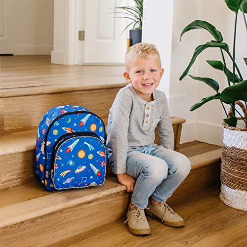 Image of Wildkin Kids 12-Inch Toddler Backpack - Lightweight School Bag for Daycare & Travel, Ages 3-7, Out of This World, 12 x 10 x 4.5 inches, 12-inch Backpack Boys
