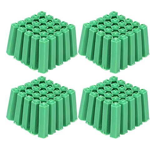 Plastic Green M6 Expansion Screw, 100 Pieces Expanding Plastic Screw Anchors Fixed Wall Anchor Dry Wall Plug Anchor Multipurpose