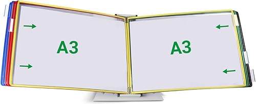 Tarifold Sistema de referencia de escritorio, 10 bolsillos, capacidad de tamaño A3, paisaje, varios colores (D291A3LAN) disponible en Yaxa Peru