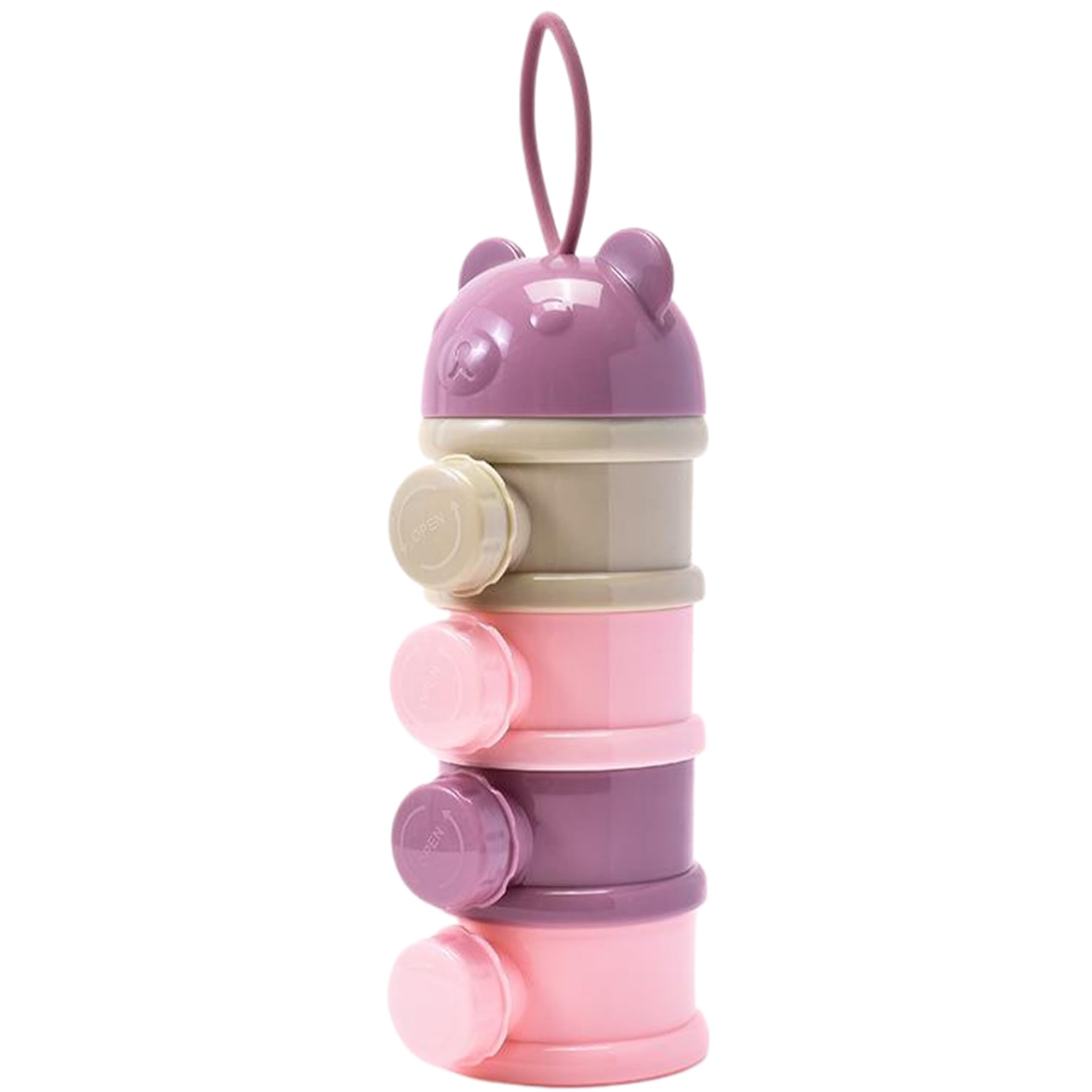 Dispensador de polvo para bebés, contenedor de fórmula para bebés apilable 3x9 con 4 compartimentos, dispensador de leche de bebé de uso múltiple práctico para almacenar bocadillos, leche en polvo, m