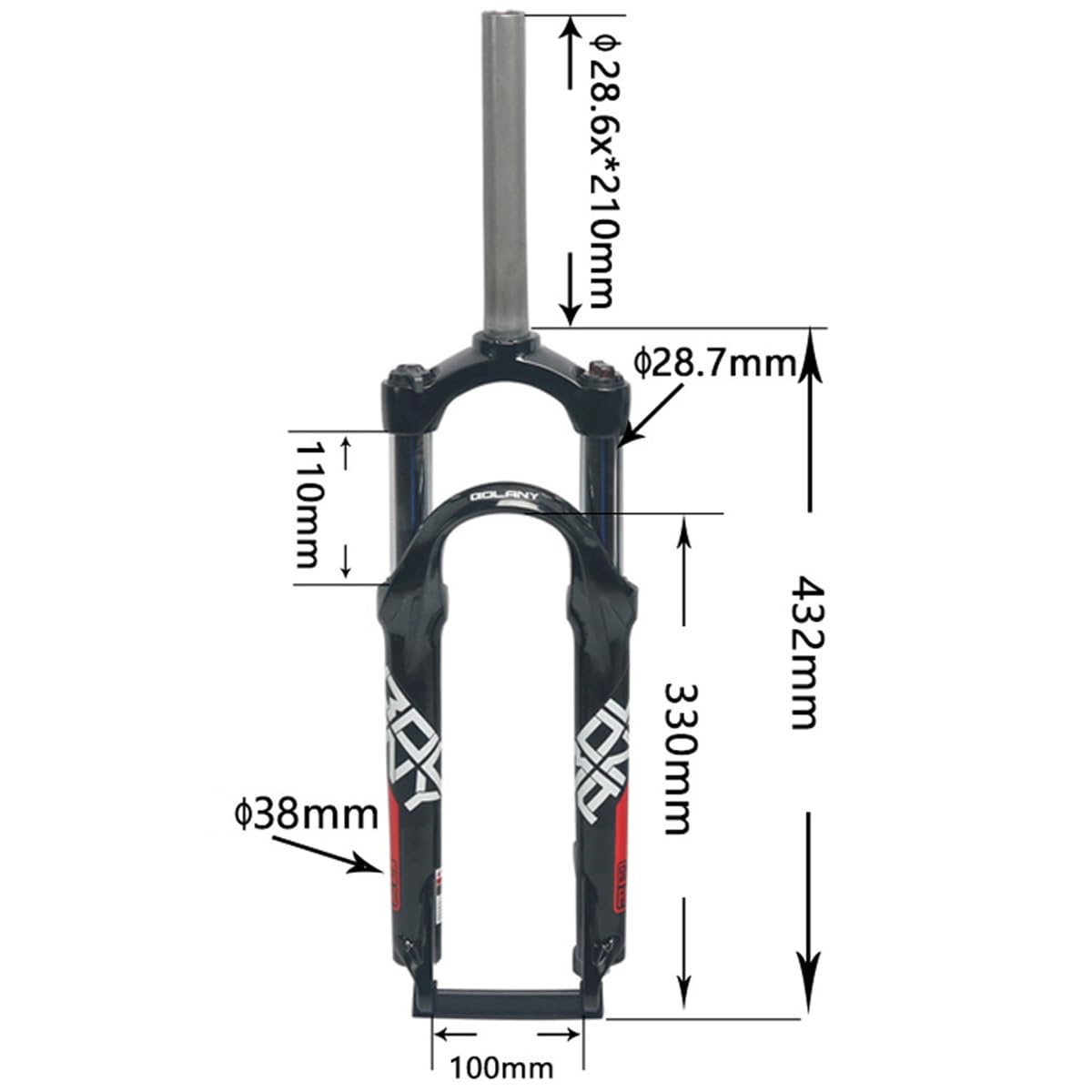 Horquilla Delantera para Bicicleta de montaña de 24 Pulgadas, Tubo de dirección Recto de 1 1/8", Horquilla de suspensión mecánica de 100 mm de Recorrido, liberación rápida, Freno d