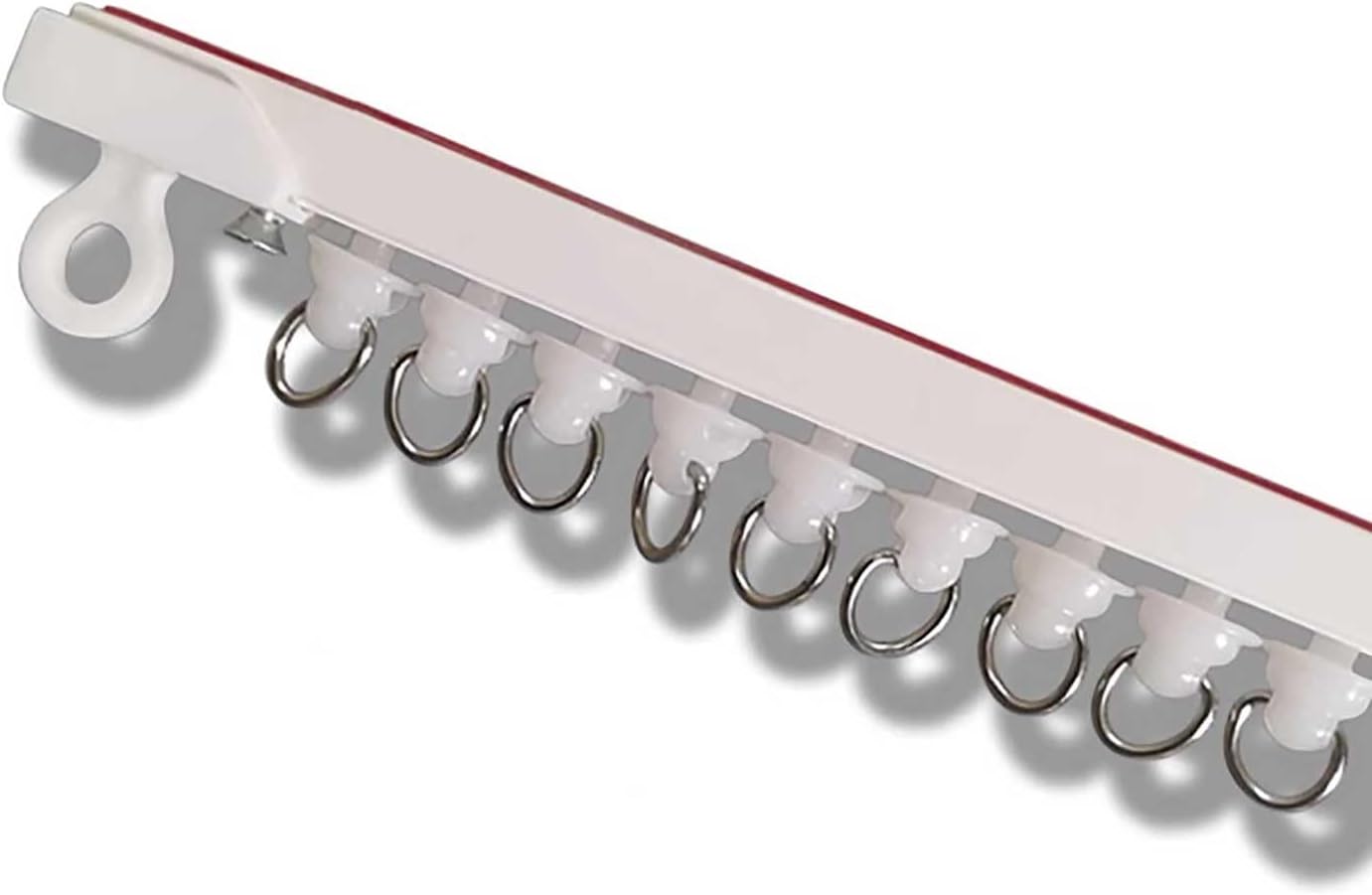 Self-Adhesive Curtain Track Set - No Drill Ceiling & Wall Mount Curtain Rod for Cabinet, Closet, Bathroom, Shower - 1.5m (4.9ft) Easy Install, Durable, Versatile Solutions