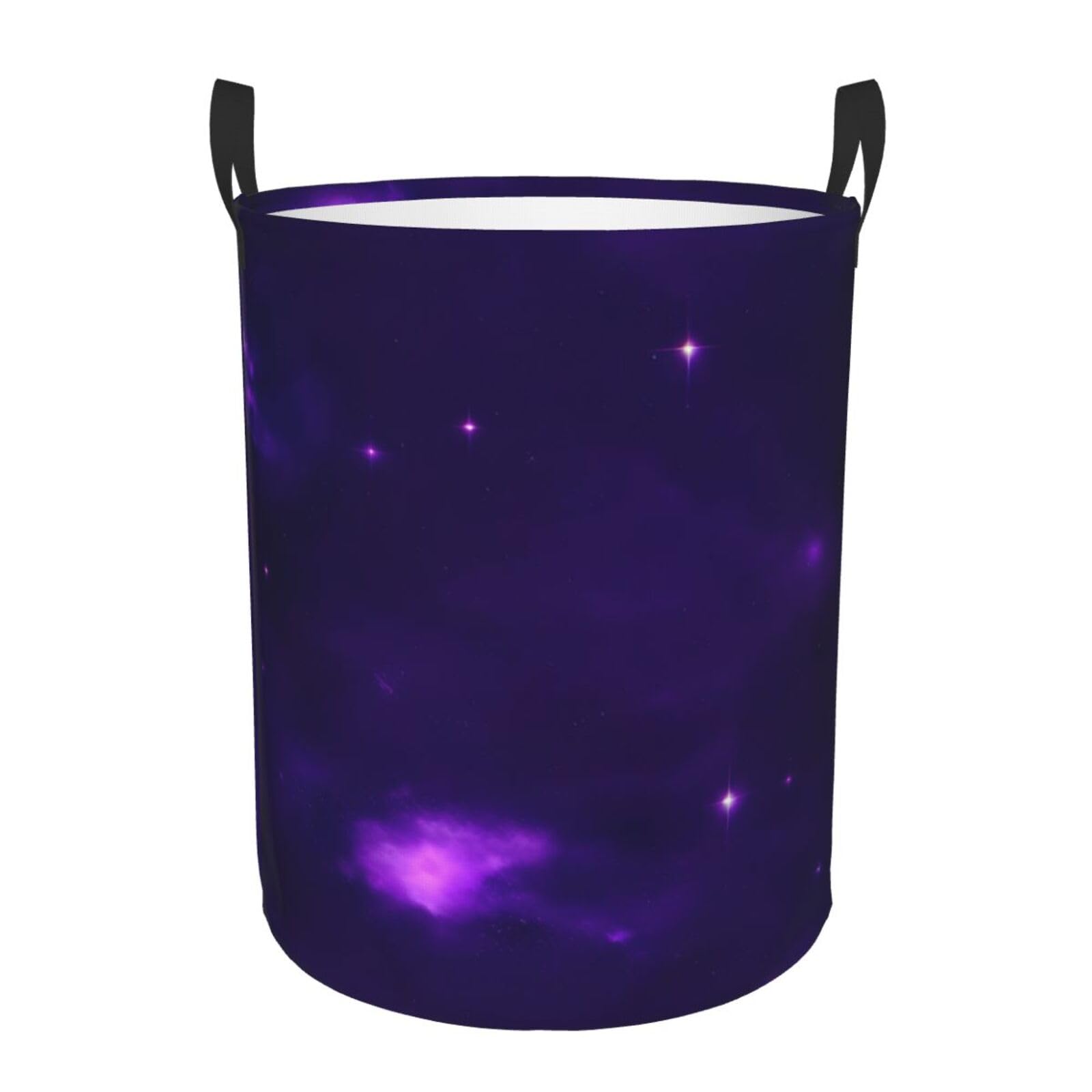 S Collapsible Laundry Hamper Round Magic Galaxy Sky Print Storage