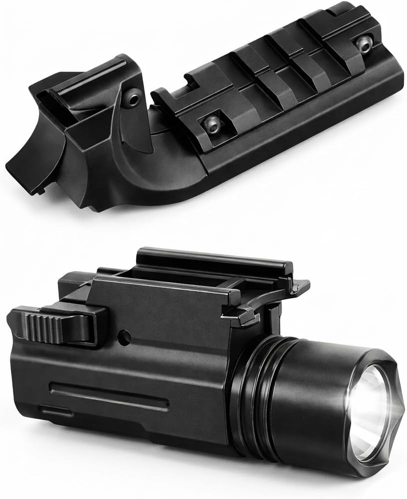 GOTICAL Beretta M9 Mount Picatinny Rail Mount for Hunting Shooting | Beretta M9 Mount Rail Adapter Strong Grips Durable Items (Rail Mount & Flashlight)