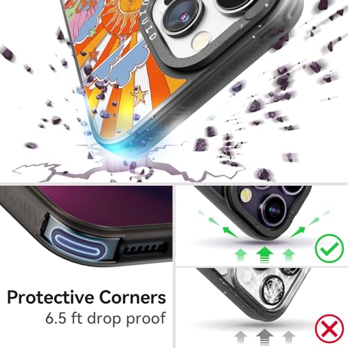 Coque iPhone 15 Pro robuste contre les chutes à motif champignon girly