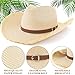 Adjustable Straw Cowboy Hat for Men Women, Western Cowgirl Hat Large Shapeable Wide Brim Sun Hat with Detachable Chin Strap